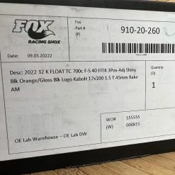 FOX 32 TC 2022 Kashima 40mm Gravel Federgabel -Bremse Verkaufsgeschäft IMG 4324