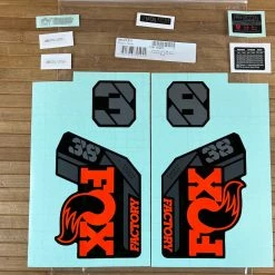 Fox Decal Kit 38 2021 F-S Orange Logo / Shiny Black